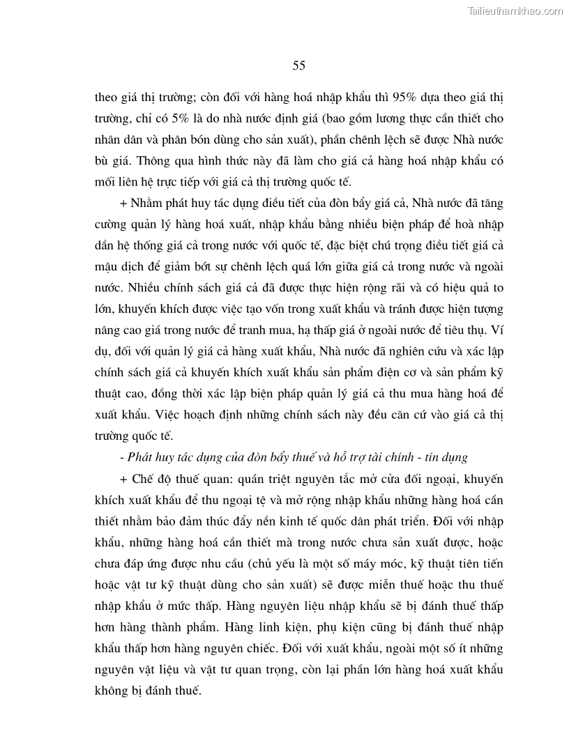Luận án tiến sĩ quốc tế Quá trình phát triển quan hệ thương mại giữa Việt Nam và Liên Bang Nga trong bối cảnh hội nhập kinh tế quốc tế - 10 Trang 55