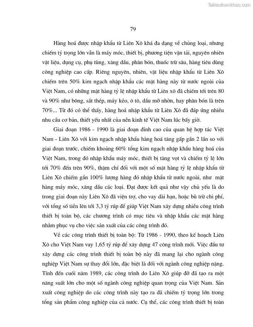 Luận án tiến sĩ quốc tế Quá trình phát triển quan hệ thương mại giữa Việt Nam và Liên Bang Nga trong bối cảnh hội nhập kinh tế quốc tế - 14 Trang 79