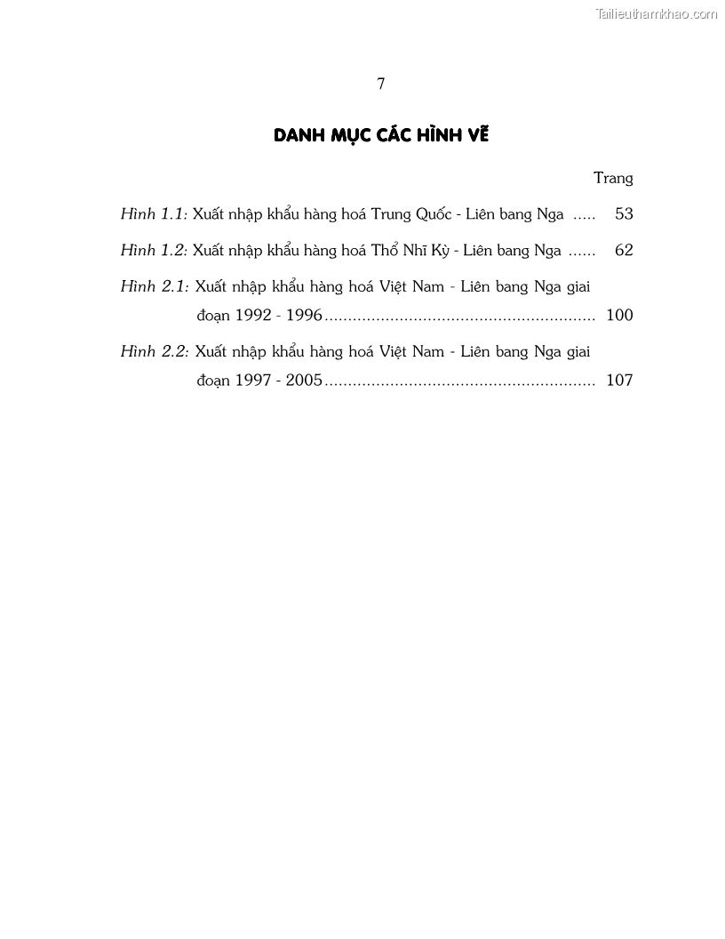 Luận án tiến sĩ quốc tế Quá trình phát triển quan hệ thương mại giữa Việt Nam và Liên Bang Nga trong bối cảnh hội nhập kinh tế quốc tế - 2 Trang 7