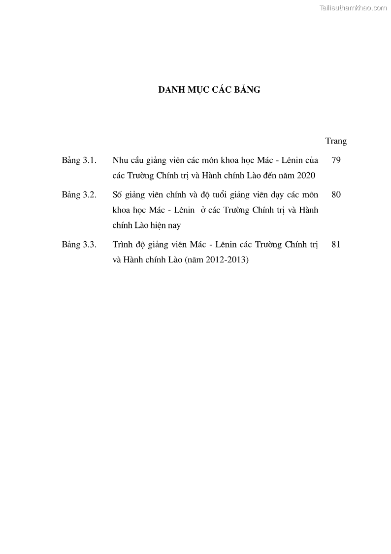 Luận án tiến sĩ triết học Vấn đề về giáo dục lý luận Mác - Lênin cho học viên hệ cao cấp ở các trường chính trị và hành chính nước Cộng hòa Dân chủ Nhân dân Lào hiện nay - 2 Trang 7