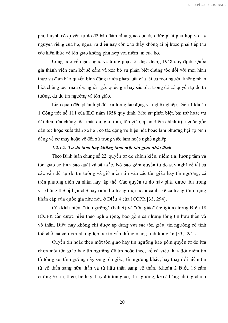 Luận văn thạc sĩ luật học Bảo đảm quyền tự do tín ngưỡng và tự do tôn giáo trong pháp luật Việt Nam hiện nay - 5 Trang 25