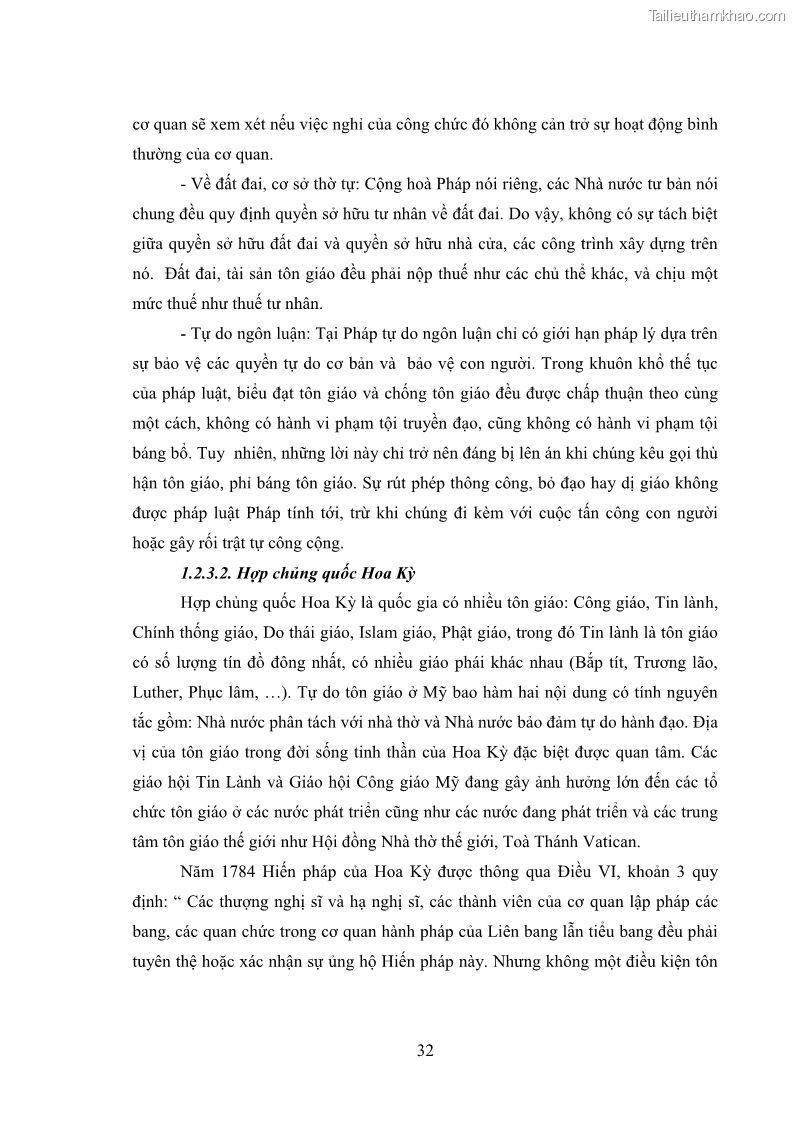 Luận văn thạc sĩ luật học Bảo đảm quyền tự do tín ngưỡng và tự do tôn giáo trong pháp luật Việt Nam hiện nay - 7 Trang 37