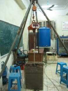 Hình 3 9 Thiết bị và mô hình thí nghiệm c Chọn góc mở  của nón phá hoại 1