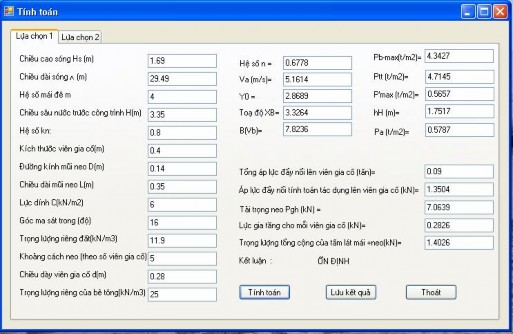 Hình 4 3 Giao diện chương trình tính với lựa chọn 1 Hình 4 4 Giao diện chương 2
