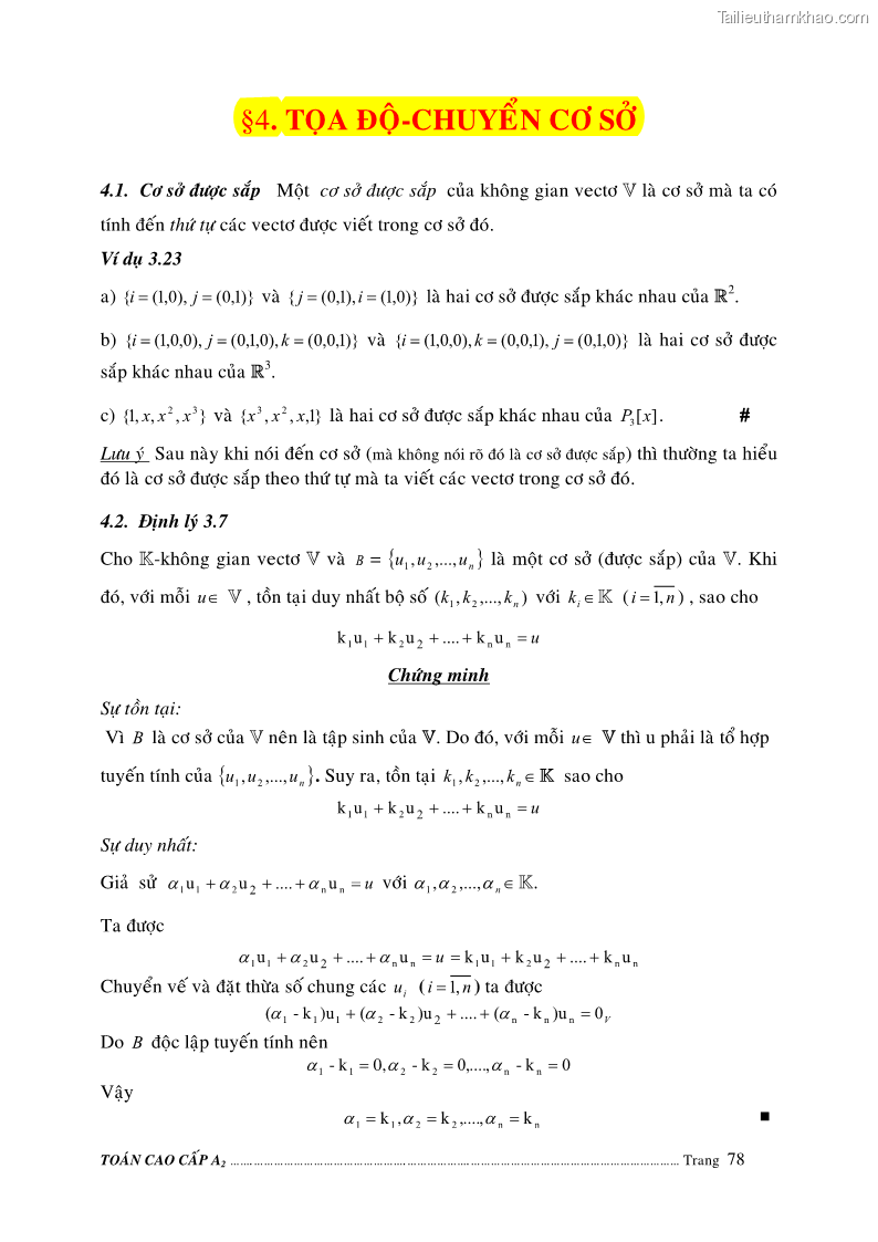 Giáo trình Toán cao cấp A2 - Trường ĐH Sư phạm Kỹ thuật TP.HCM - 14 Trang 79