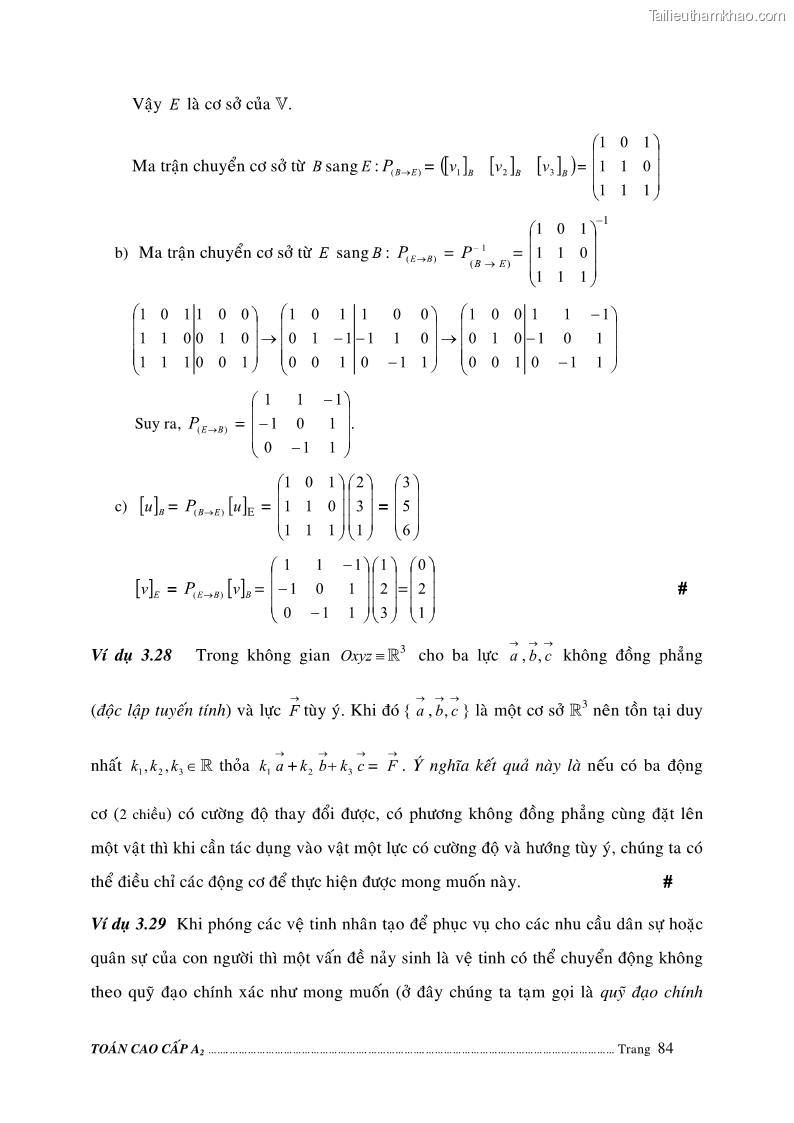 Giáo trình Toán cao cấp A2 - Trường ĐH Sư phạm Kỹ thuật TP.HCM - 15 Trang 85