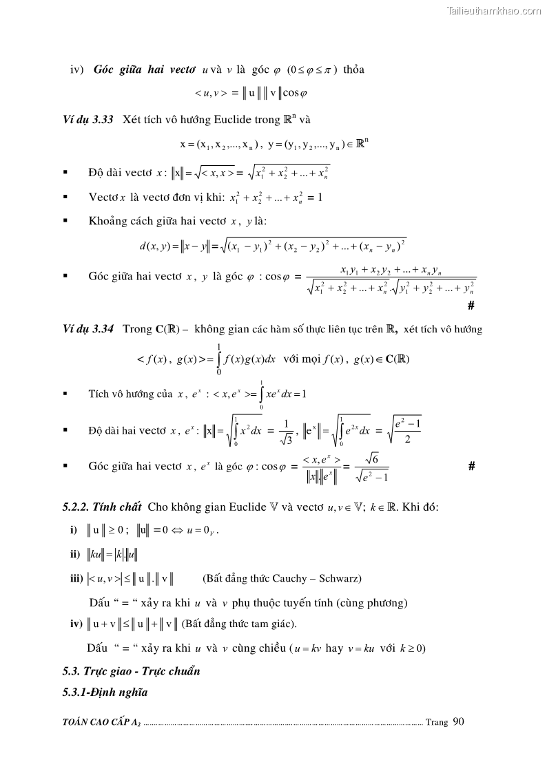 Giáo trình Toán cao cấp A2 - Trường ĐH Sư phạm Kỹ thuật TP.HCM - 16 Trang 91