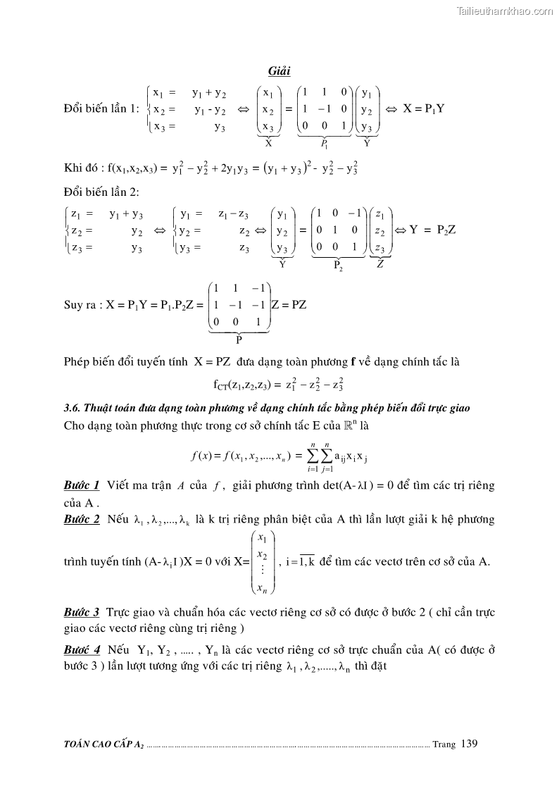 Giáo trình Toán cao cấp A2 - Trường ĐH Sư phạm Kỹ thuật TP.HCM - 24 Trang 139