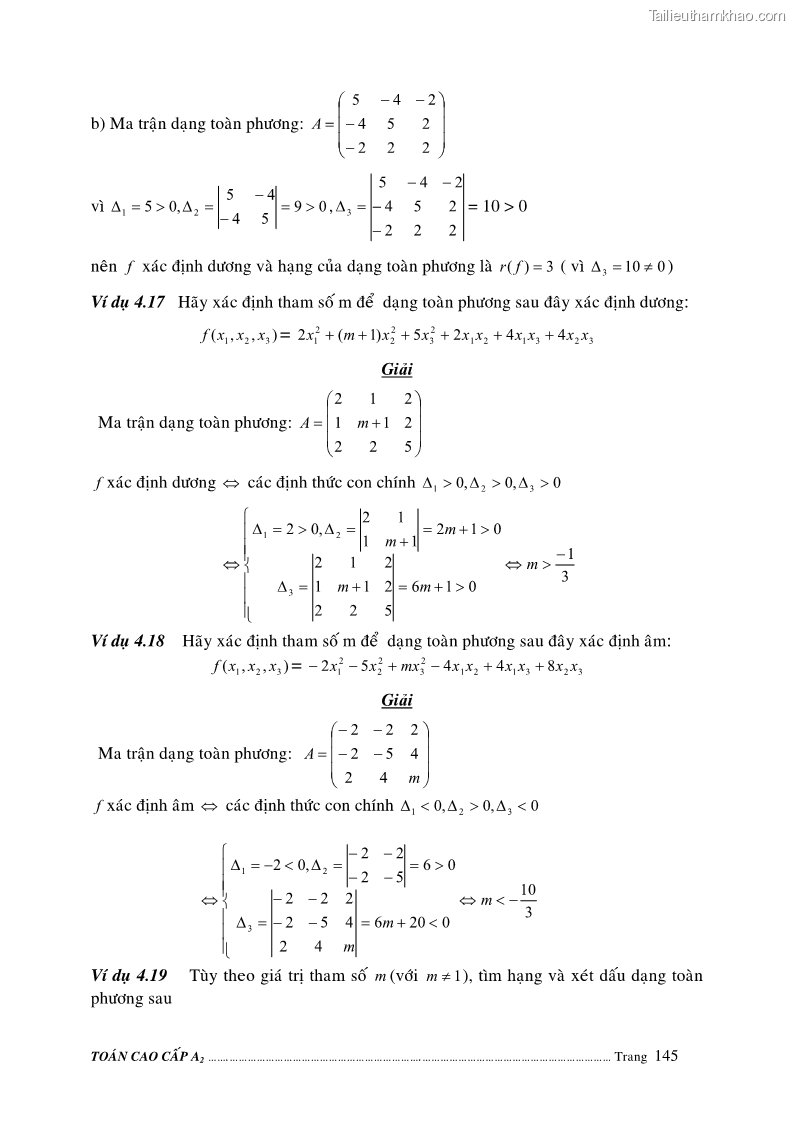 Giáo trình Toán cao cấp A2 - Trường ĐH Sư phạm Kỹ thuật TP.HCM - 25 Trang 145