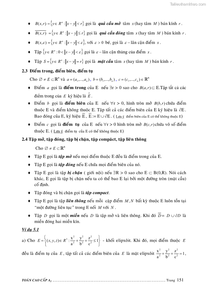 Giáo trình Toán cao cấp A2 - Trường ĐH Sư phạm Kỹ thuật TP.HCM - 26 Trang 151