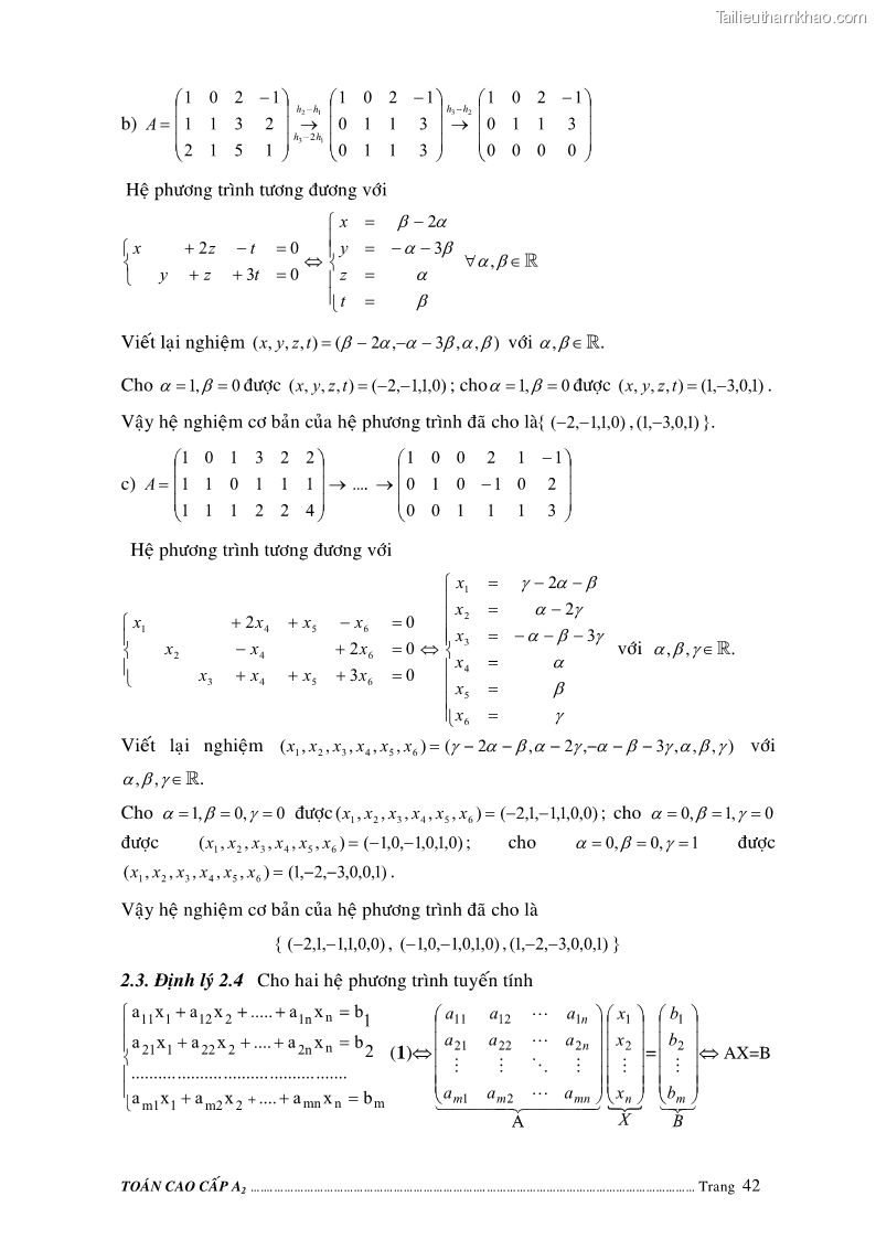 Giáo trình Toán cao cấp A2 - Trường ĐH Sư phạm Kỹ thuật TP.HCM - 8 Trang 43