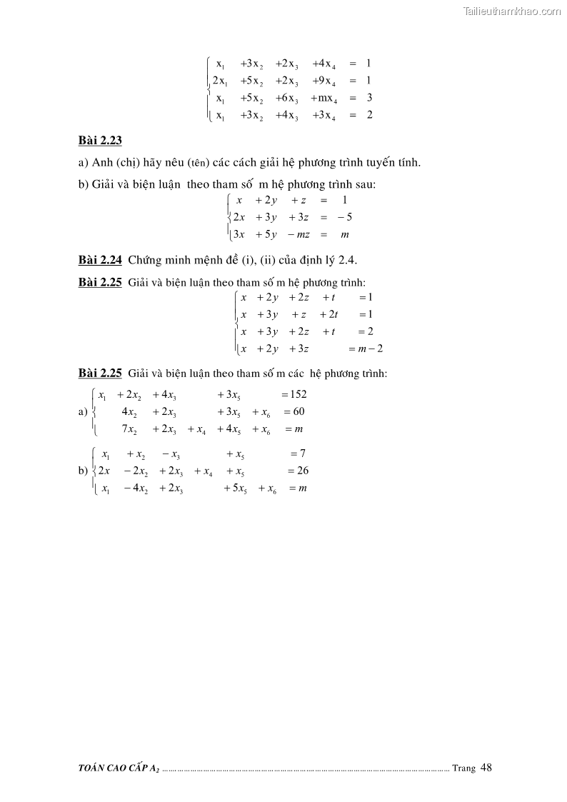 Giáo trình Toán cao cấp A2 - Trường ĐH Sư phạm Kỹ thuật TP.HCM - 9 Trang 49