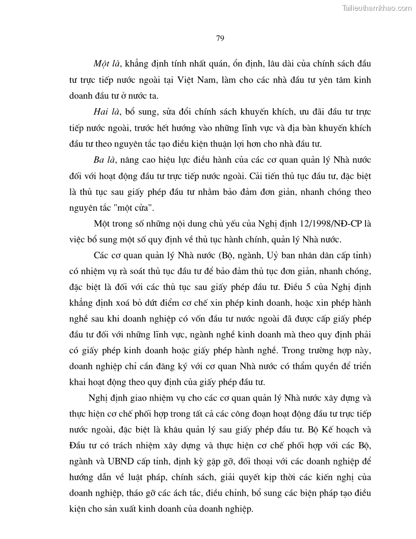 Luận án tiến sĩ kinh tế Hoàn thiện cơ chế, chính sách thu hút đầu tư trực tiếp nước ngoài ở thủ đô Hà Nội trong giai đoạn 2001- 2010 - 14 Trang 79