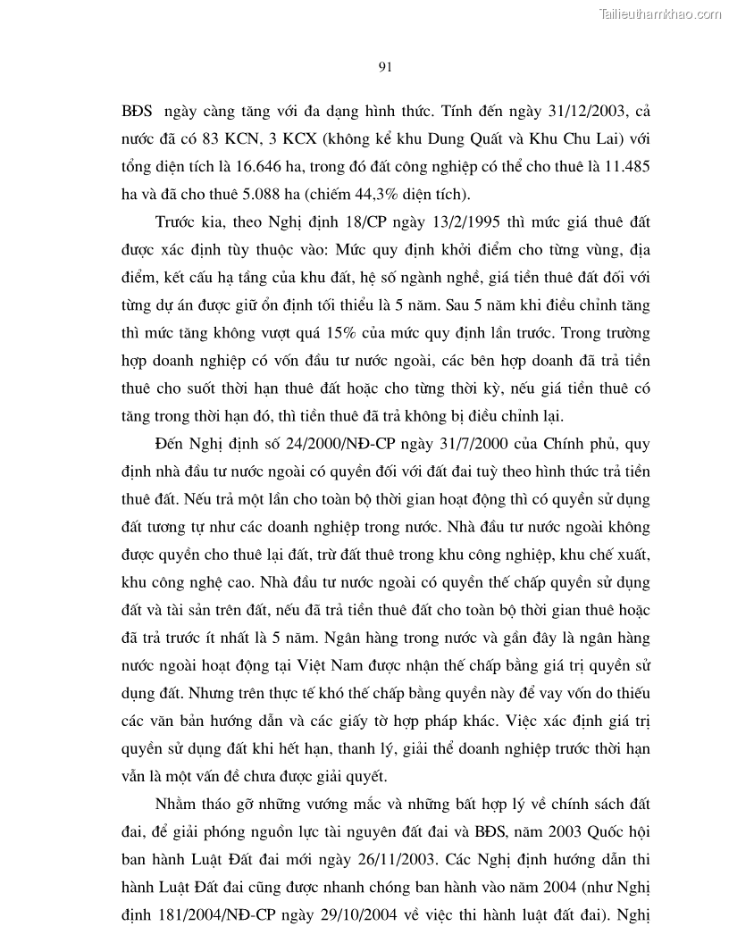 Luận án tiến sĩ kinh tế Hoàn thiện cơ chế, chính sách thu hút đầu tư trực tiếp nước ngoài ở thủ đô Hà Nội trong giai đoạn 2001- 2010 - 16 Trang 91