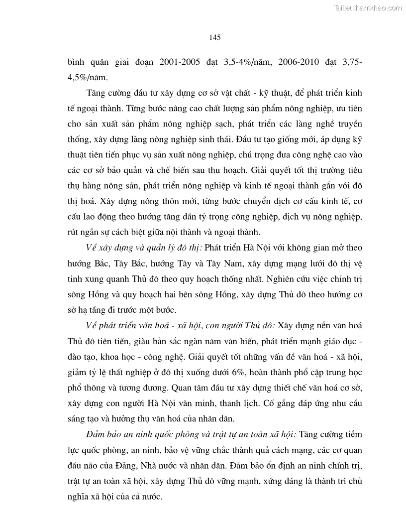 Luận án tiến sĩ kinh tế Hoàn thiện cơ chế, chính sách thu hút đầu tư trực tiếp nước ngoài ở thủ đô Hà Nội trong giai đoạn 2001- 2010 - 25 Trang 145