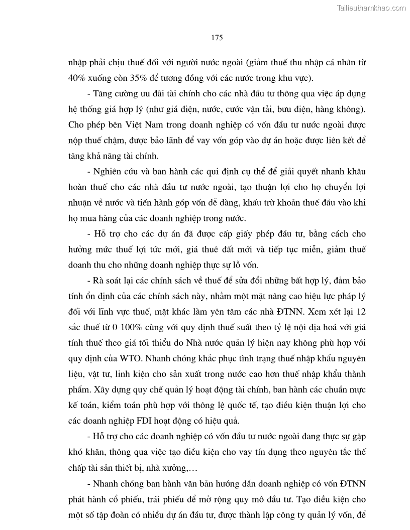 Luận án tiến sĩ kinh tế Hoàn thiện cơ chế, chính sách thu hút đầu tư trực tiếp nước ngoài ở thủ đô Hà Nội trong giai đoạn 2001- 2010 - 30 Trang 175