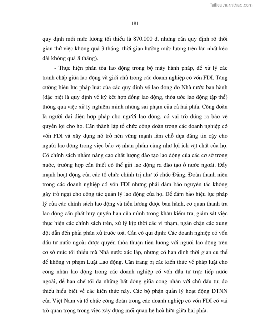 Luận án tiến sĩ kinh tế Hoàn thiện cơ chế, chính sách thu hút đầu tư trực tiếp nước ngoài ở thủ đô Hà Nội trong giai đoạn 2001- 2010 - 31 Trang 181