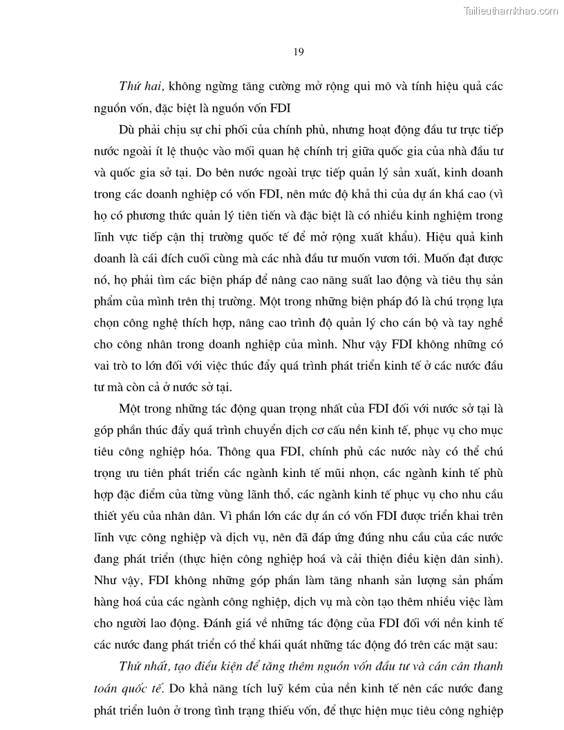 Luận án tiến sĩ kinh tế Hoàn thiện cơ chế, chính sách thu hút đầu tư trực tiếp nước ngoài ở thủ đô Hà Nội trong giai đoạn 2001- 2010 - 4 Trang 19