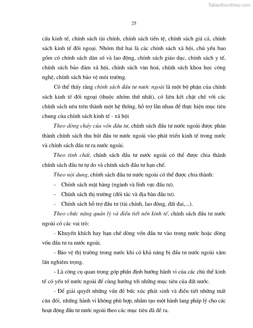 Luận án tiến sĩ kinh tế Hoàn thiện cơ chế, chính sách thu hút đầu tư trực tiếp nước ngoài ở thủ đô Hà Nội trong giai đoạn 2001- 2010 - 5 Trang 25