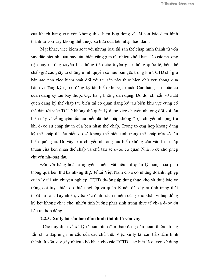 Luận văn thạc sĩ luật học Bảo đảm tiền vay bằng tài sản hình thành từ vốn vay - 12 Trang 67