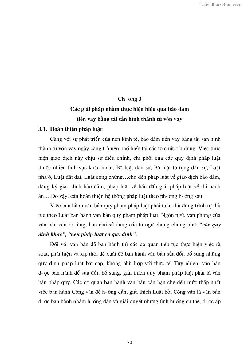 Luận văn thạc sĩ luật học Bảo đảm tiền vay bằng tài sản hình thành từ vốn vay - 14 Trang 79
