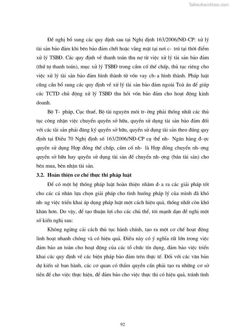 Luận văn thạc sĩ luật học Bảo đảm tiền vay bằng tài sản hình thành từ vốn vay - 16 Trang 91