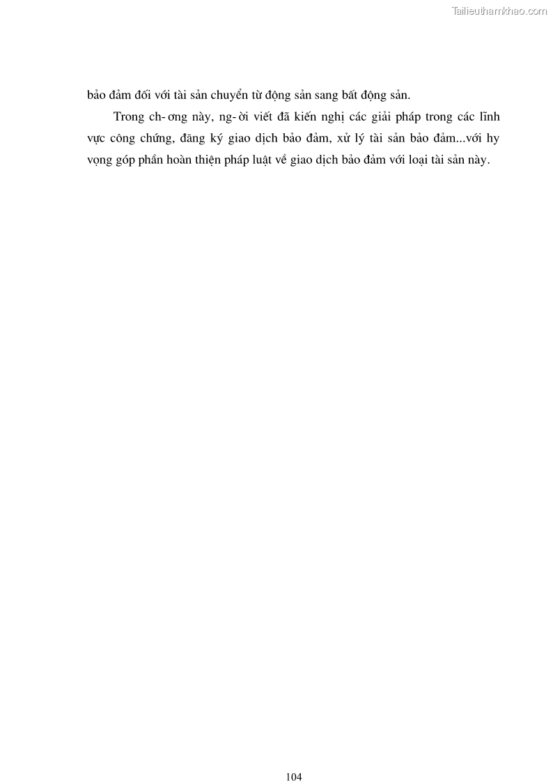 Luận văn thạc sĩ luật học Bảo đảm tiền vay bằng tài sản hình thành từ vốn vay - 18 Trang 103