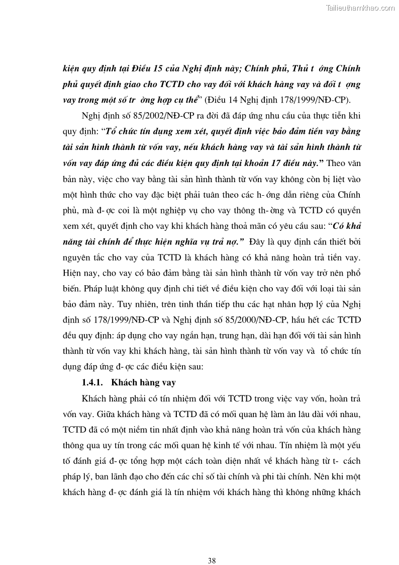 Luận văn thạc sĩ luật học Bảo đảm tiền vay bằng tài sản hình thành từ vốn vay - 7 Trang 37