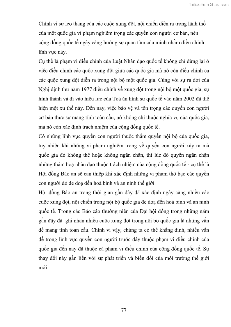 Luận văn thạc sĩ luật học Can thiệp nhân đạo trong luật quốc tế hiện đại - 14 Trang 79