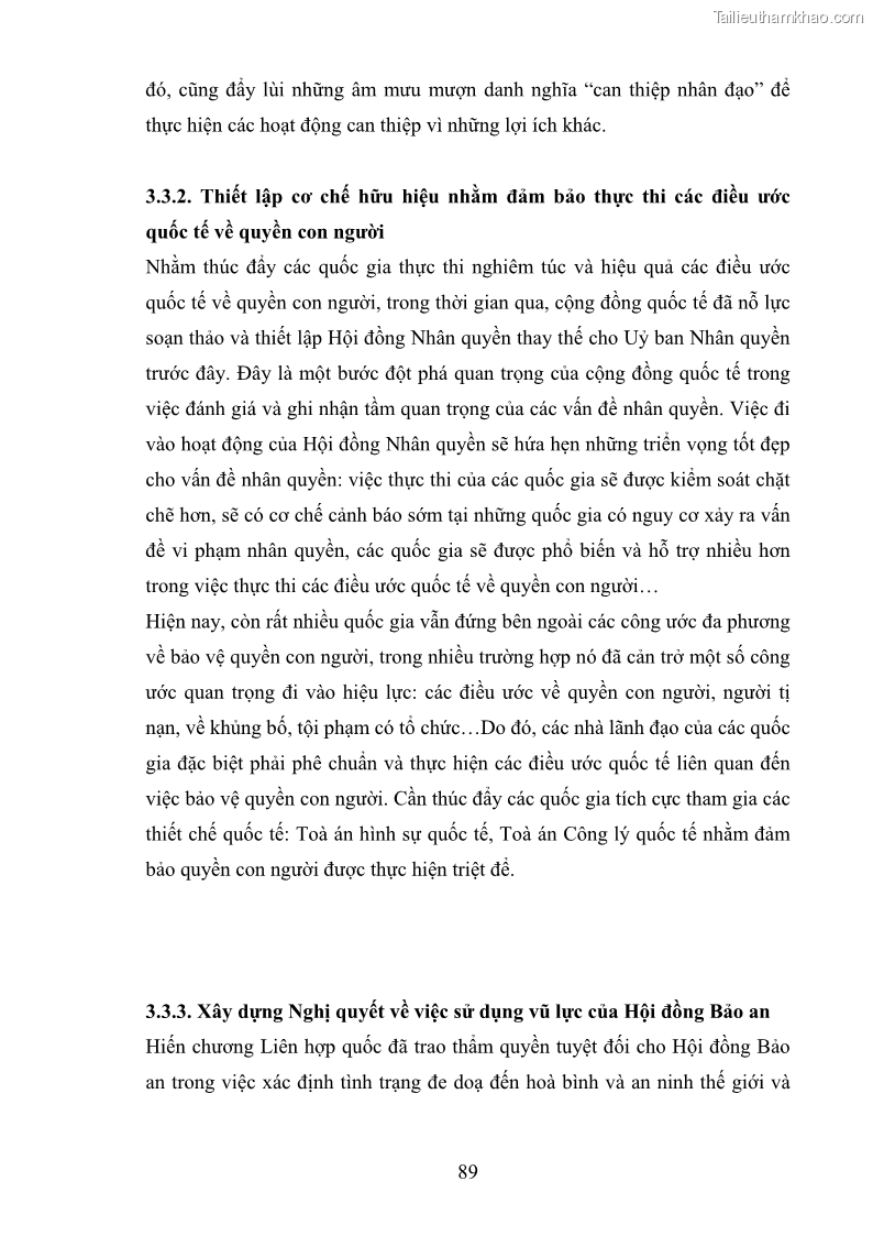 Luận văn thạc sĩ luật học Can thiệp nhân đạo trong luật quốc tế hiện đại - 16 Trang 91