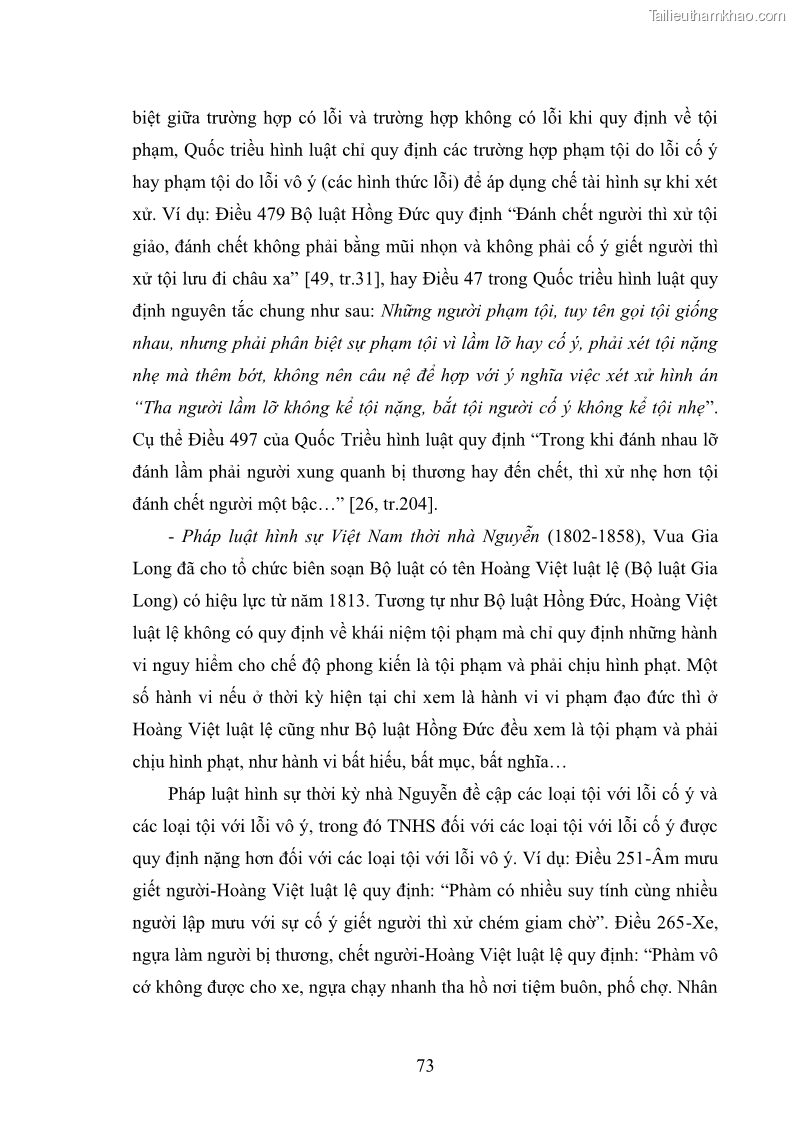 Luận án tiến sĩ luật học Nguyên tắc trách nhiệm do lỗi của luật hình sự - 13 Trang 73