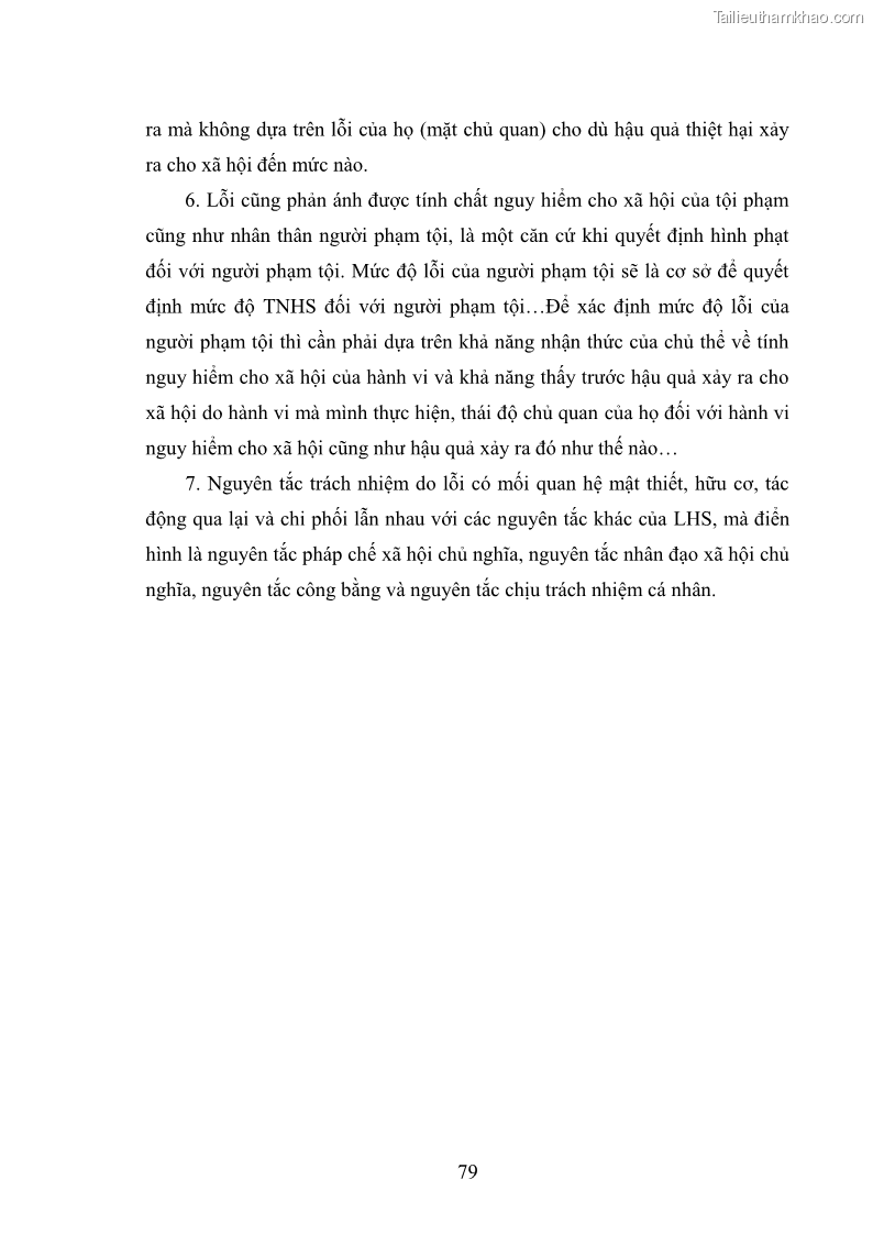Luận án tiến sĩ luật học Nguyên tắc trách nhiệm do lỗi của luật hình sự - 14 Trang 79