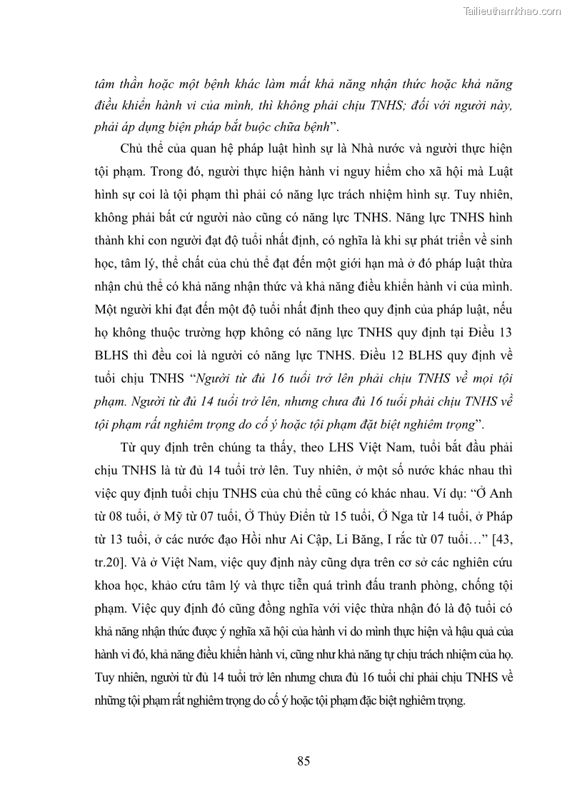 Luận án tiến sĩ luật học Nguyên tắc trách nhiệm do lỗi của luật hình sự - 15 Trang 85