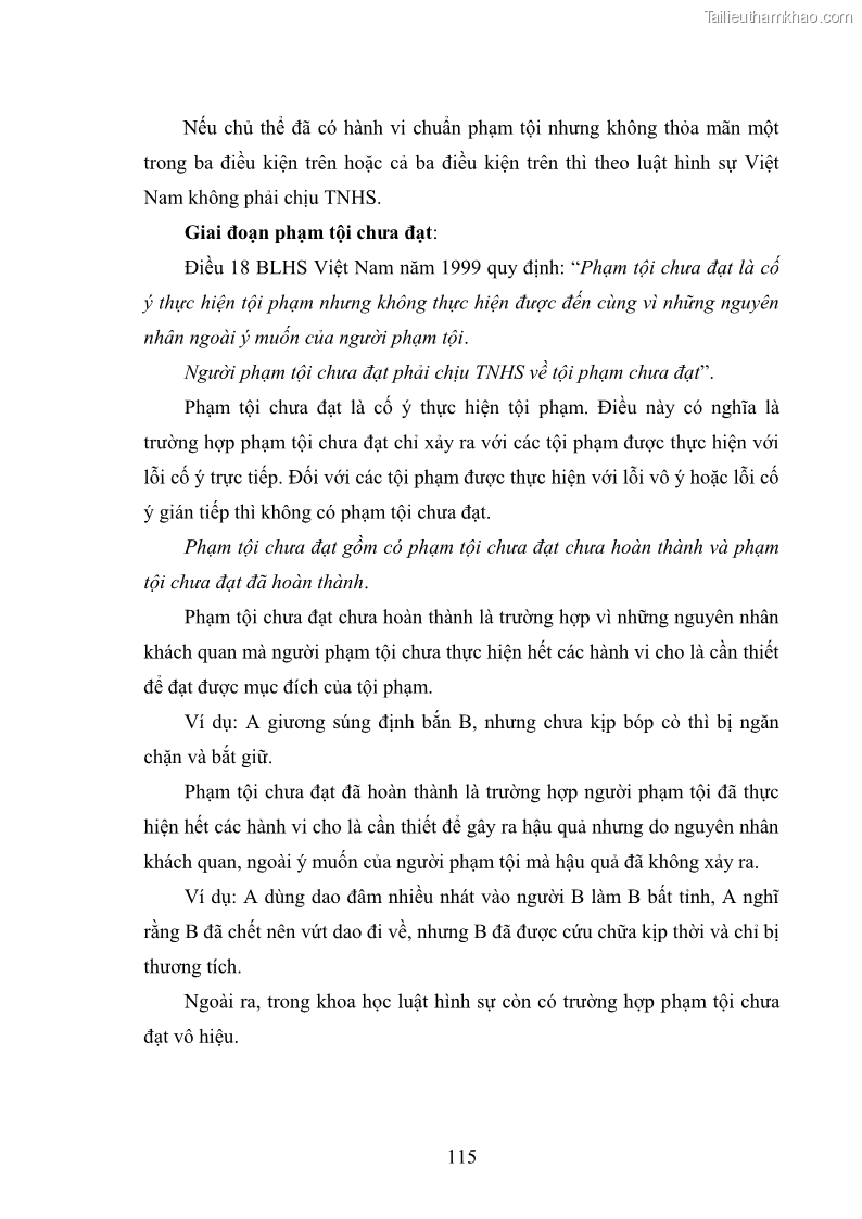 Luận án tiến sĩ luật học Nguyên tắc trách nhiệm do lỗi của luật hình sự - 20 Trang 115
