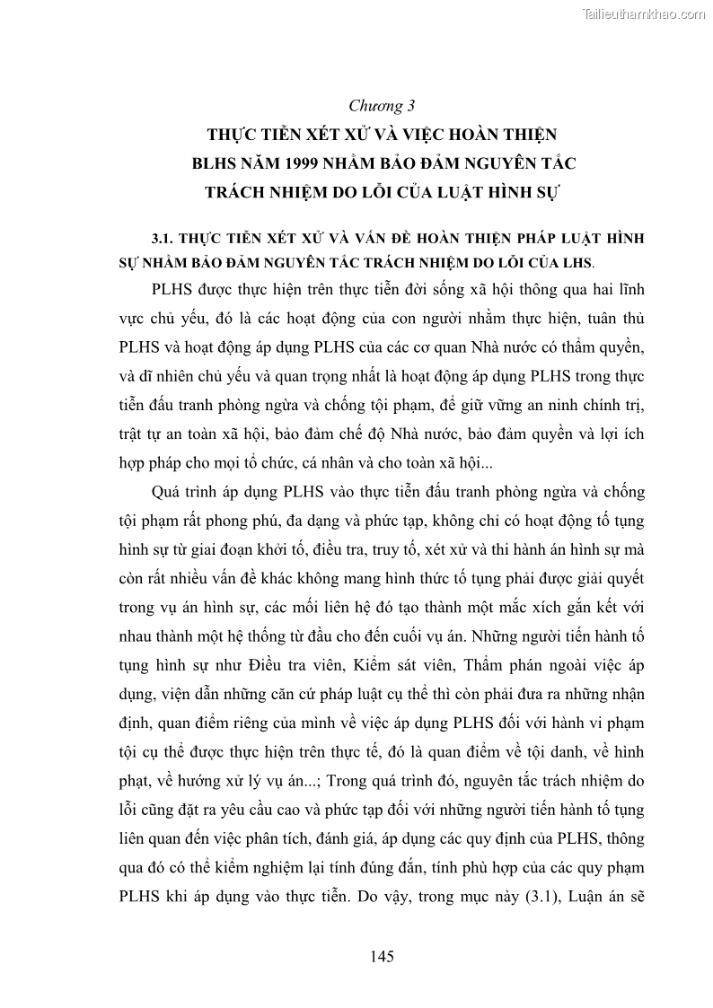 Luận án tiến sĩ luật học Nguyên tắc trách nhiệm do lỗi của luật hình sự - 25 Trang 145