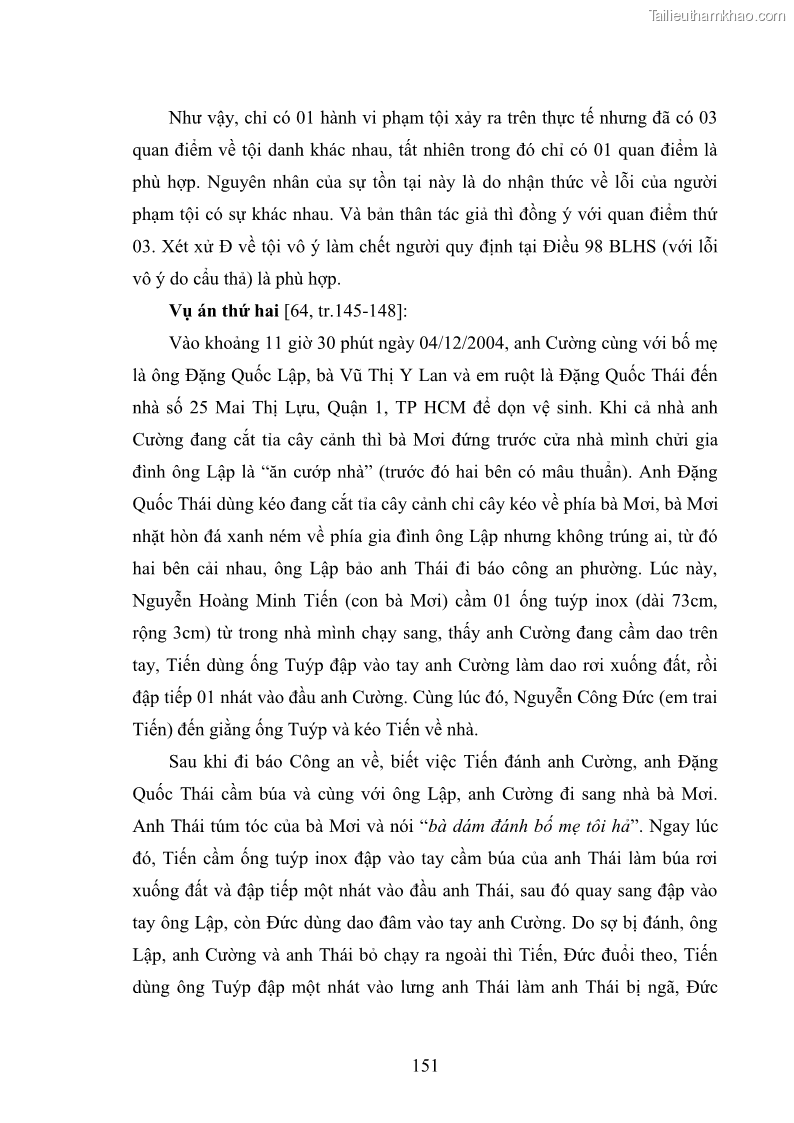 Luận án tiến sĩ luật học Nguyên tắc trách nhiệm do lỗi của luật hình sự - 26 Trang 151