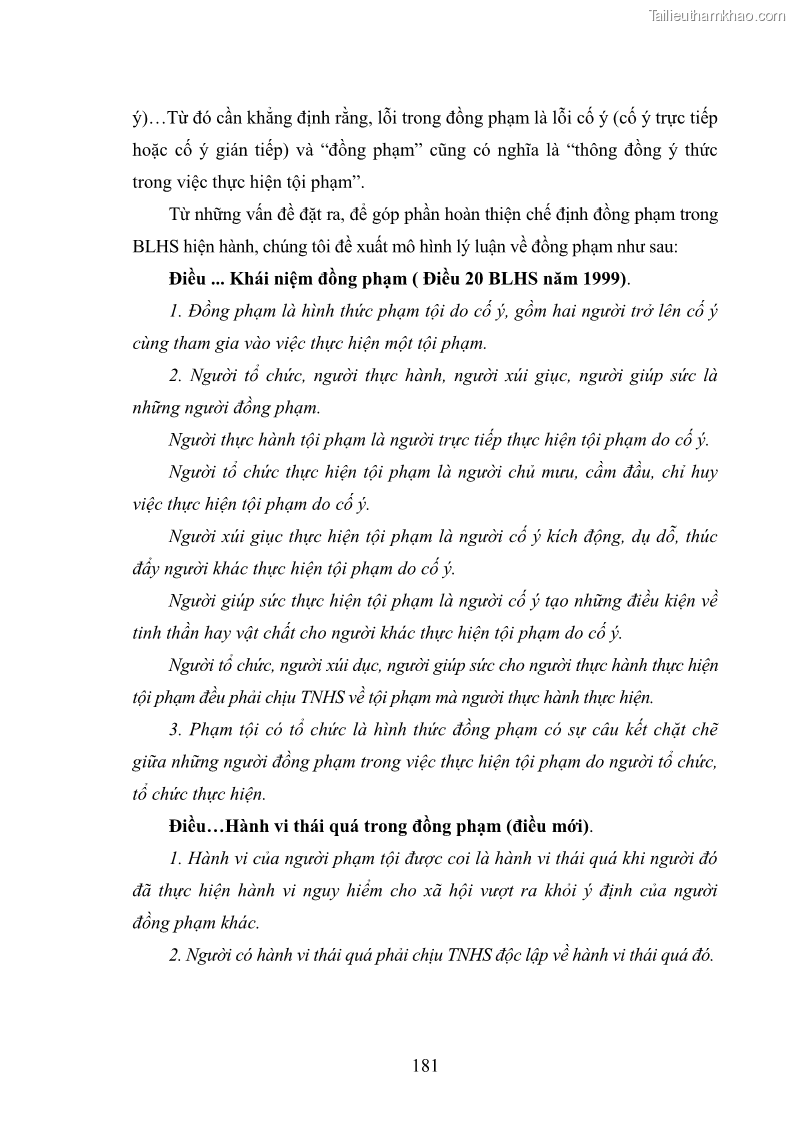 Luận án tiến sĩ luật học Nguyên tắc trách nhiệm do lỗi của luật hình sự - 31 Trang 181