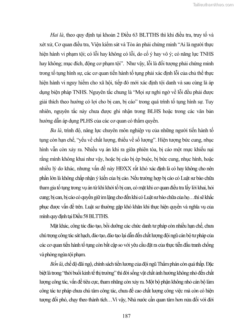 Luận án tiến sĩ luật học Nguyên tắc trách nhiệm do lỗi của luật hình sự - 32 Trang 187
