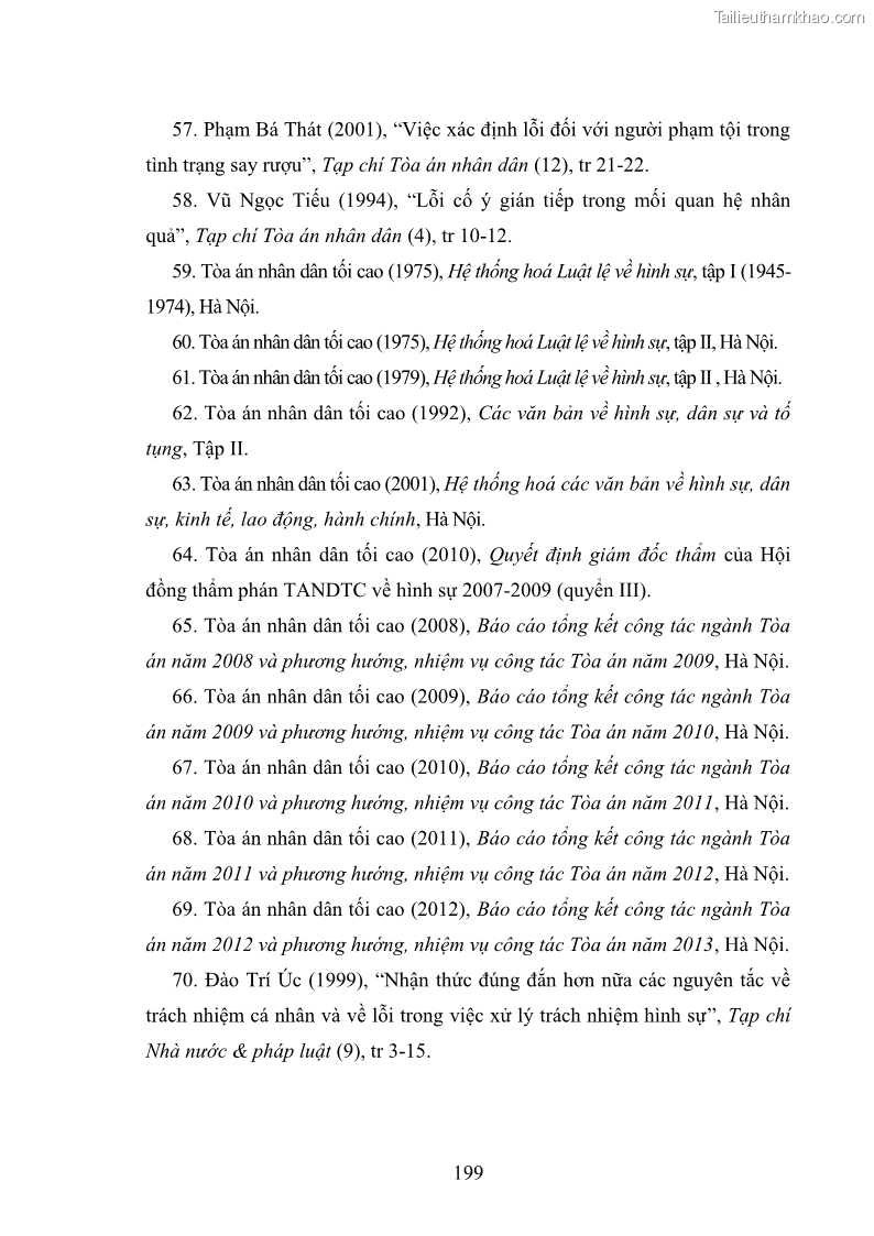Luận án tiến sĩ luật học Nguyên tắc trách nhiệm do lỗi của luật hình sự - 34 Trang 199