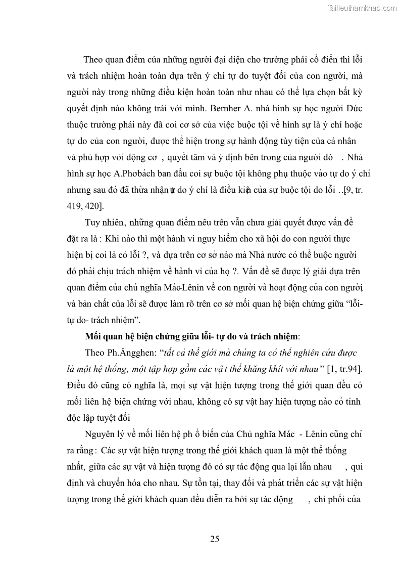 Luận án tiến sĩ luật học Nguyên tắc trách nhiệm do lỗi của luật hình sự - 5 Trang 25