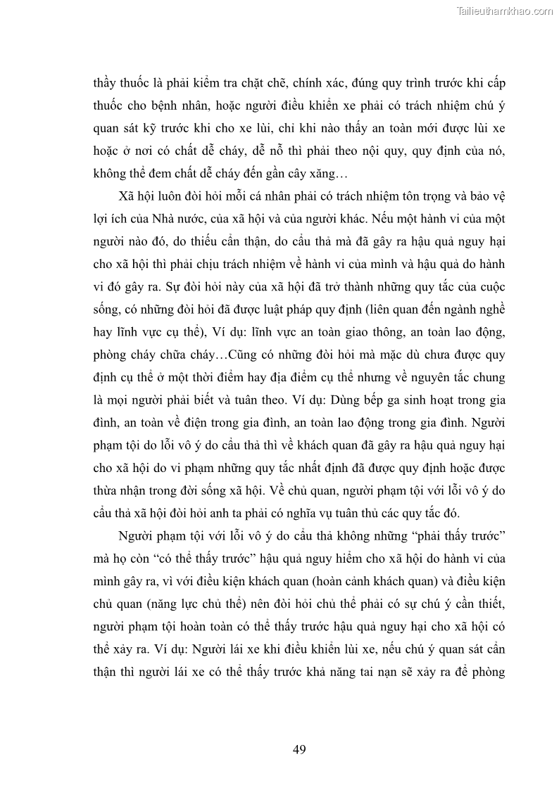 Luận án tiến sĩ luật học Nguyên tắc trách nhiệm do lỗi của luật hình sự - 9 Trang 49