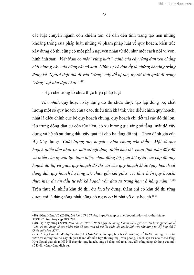 Luận án tiến sĩ luật học Quản lí nhà nước về xây dựng đô thị ở Việt Nam hiện nay - 14 Trang 79