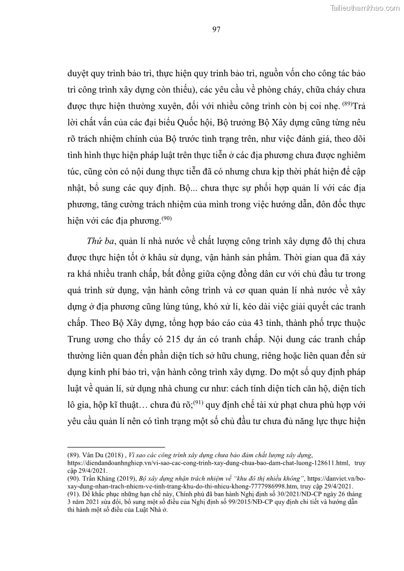 Luận án tiến sĩ luật học Quản lí nhà nước về xây dựng đô thị ở Việt Nam hiện nay - 18 Trang 103