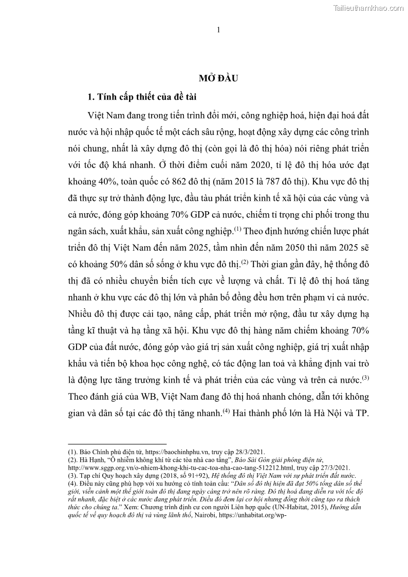 Luận án tiến sĩ luật học Quản lí nhà nước về xây dựng đô thị ở Việt Nam hiện nay - 2 Trang 7
