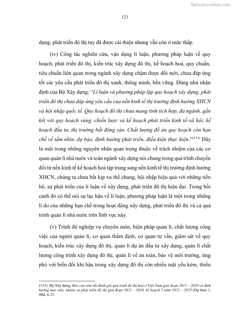 Luận án tiến sĩ luật học Quản lí nhà nước về xây dựng đô thị ở Việt Nam hiện nay - 22 Trang 127