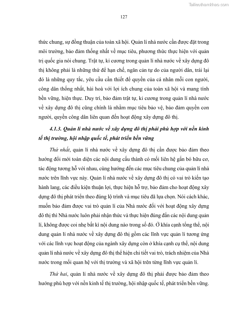 Luận án tiến sĩ luật học Quản lí nhà nước về xây dựng đô thị ở Việt Nam hiện nay - 23 Trang 133