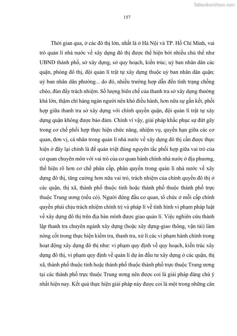 Luận án tiến sĩ luật học Quản lí nhà nước về xây dựng đô thị ở Việt Nam hiện nay - 28 Trang 163