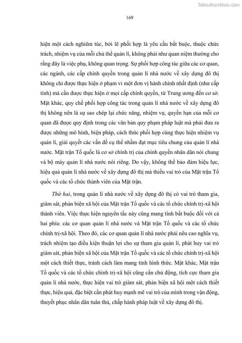 Luận án tiến sĩ luật học Quản lí nhà nước về xây dựng đô thị ở Việt Nam hiện nay - 30 Trang 175