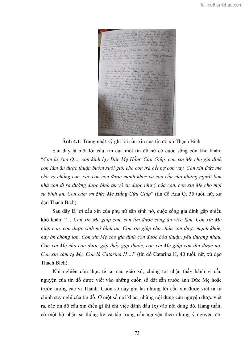 Luận án tiến sĩ tâm lý học Hành vi cầu nguyện của tín đồ đạo Công giáo - 14 Trang 79