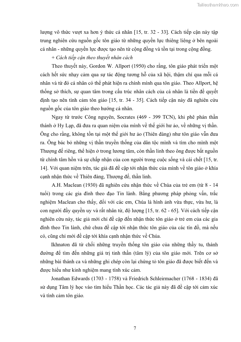 Luận án tiến sĩ tâm lý học Hành vi cầu nguyện của tín đồ đạo Công giáo - 3 Trang 13